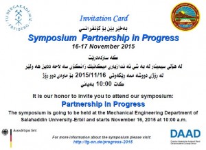 Invitation to the Symposium Partnership in Progress, 16-17 November 2015